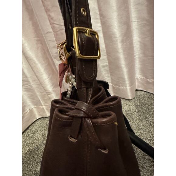 Vintage Coach Drawstring Bucket Bag 80165 – Chocolate Brown 1990s Shoulder Tote - Picture 7 of 11